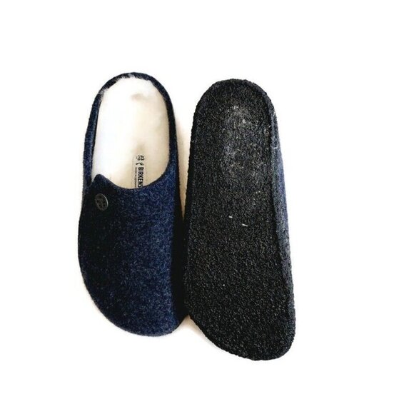 Birkenstock Zermatt Shearling Lined Slide Slippers Kids Size L2 EU33 Dark Blue - Picture 8 of 9